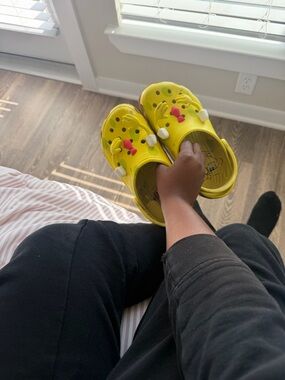 SpongeBob Kids Yellow Clog Shoes with Fun Charms